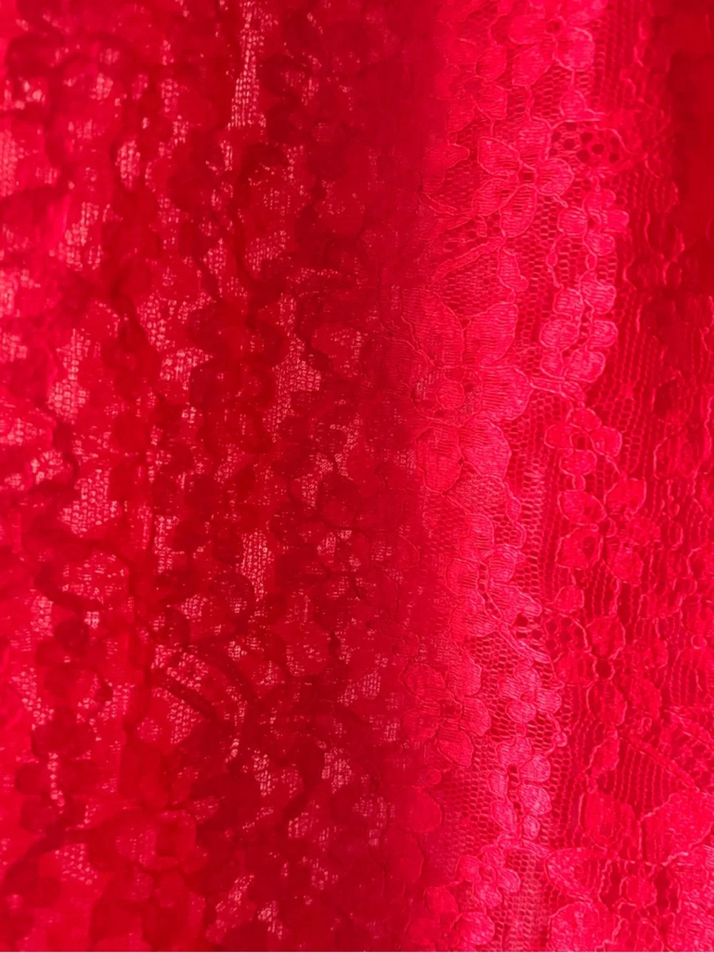 Vintage 60s Full Bright Red Lace Half Slip Size Medium - Picture 5 of 14
